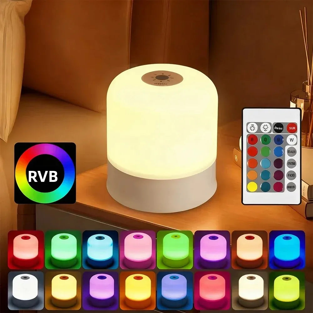 Lampe de Bureau LED Tactile Rechargeable — RGB & Blanc