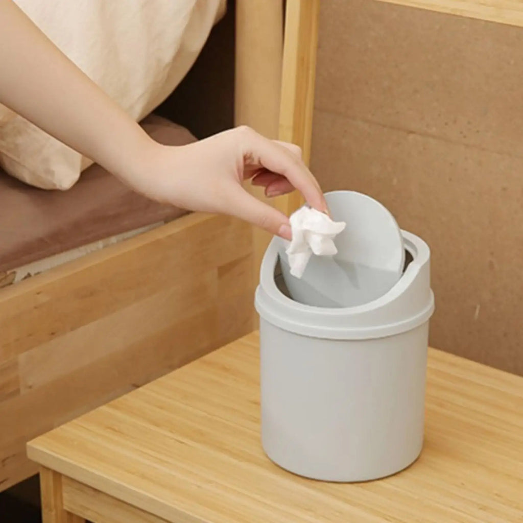 Mini Corbeille de Bureau Couvercle Rabattable
