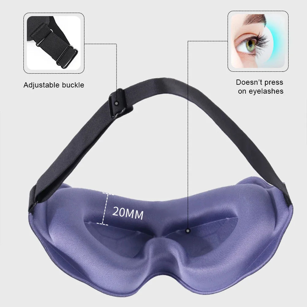 Masque de Nuit 3D Rembourré Anti-Lumière — 5 Coloris