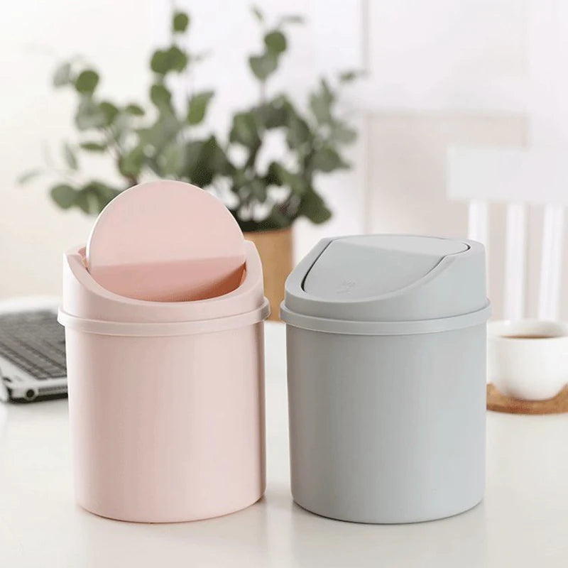 Mini Corbeille Cylindrique Bureau Push Cover