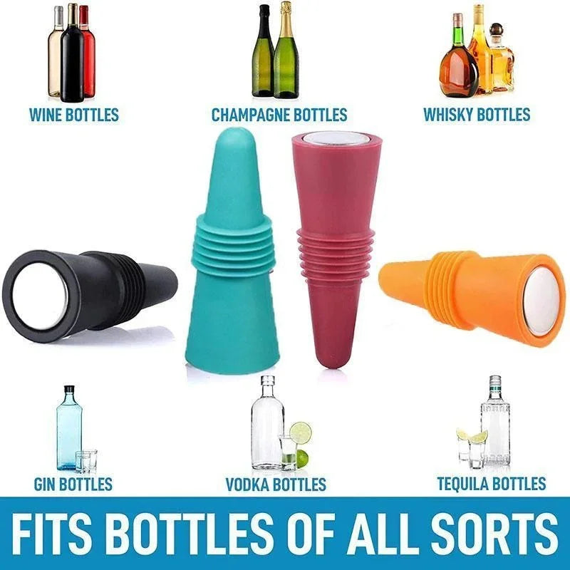 Bouchon Silicone Push Réutilisable — Vin, Bière & Champagne