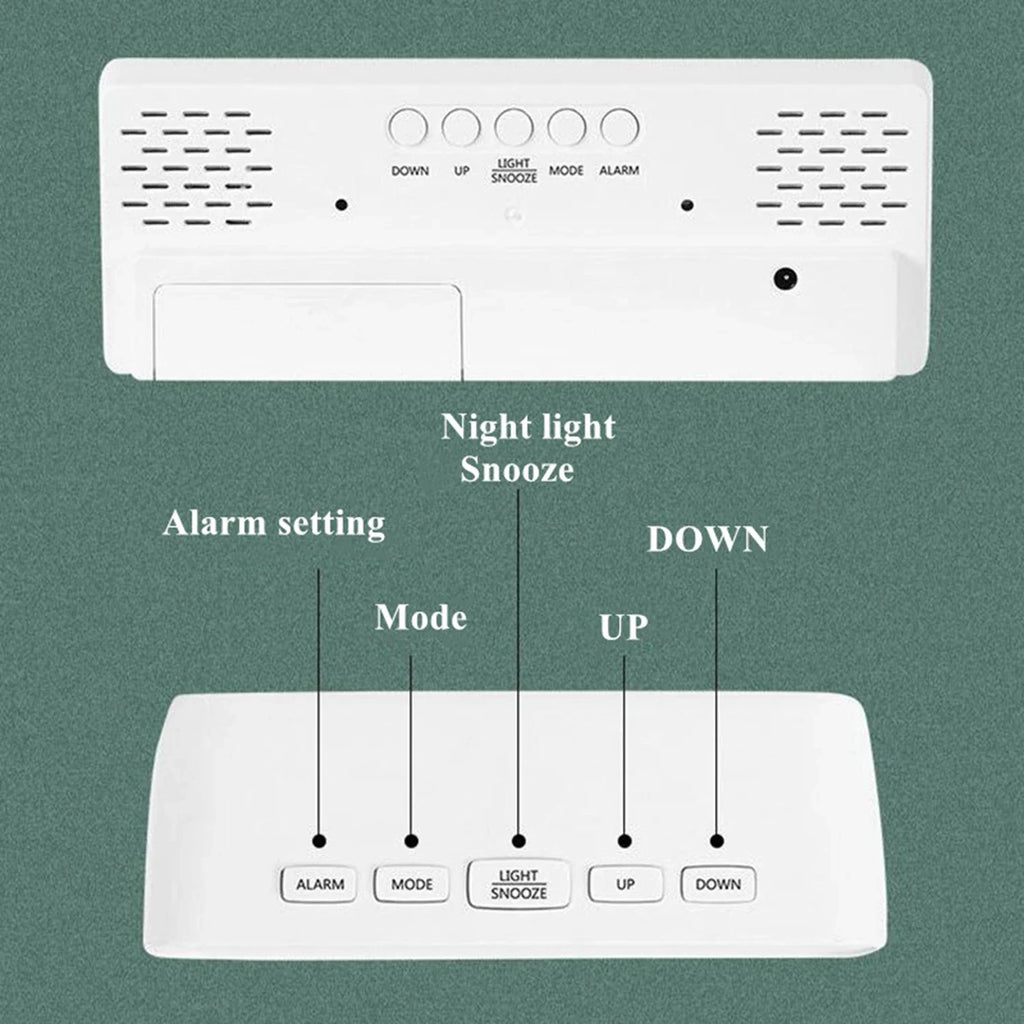 Réveil Digital LED Auto-Dim Température — Chambre