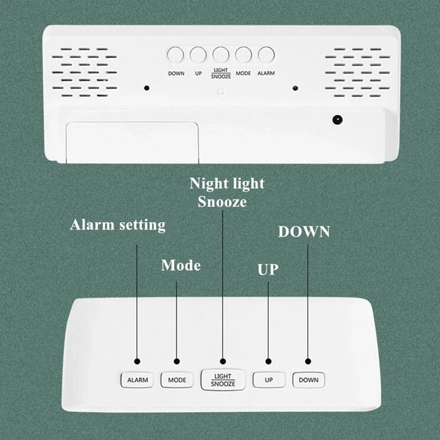 Réveil Digital LED Auto-Dim Température — Chambre