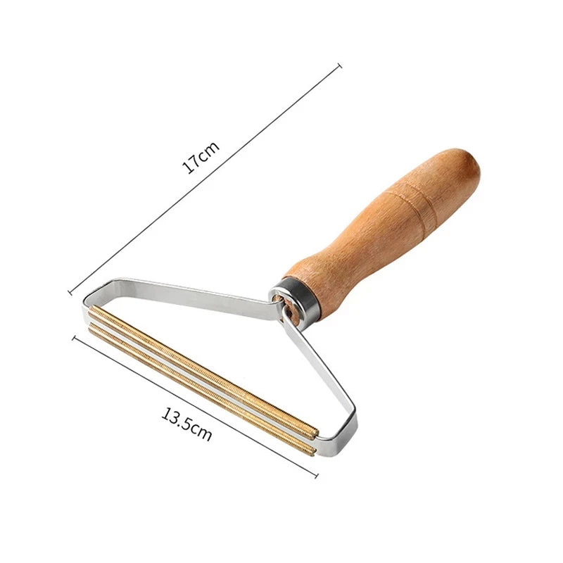 Rouleau Attrape-Poils Portable — Manche Bois Anti-peluches