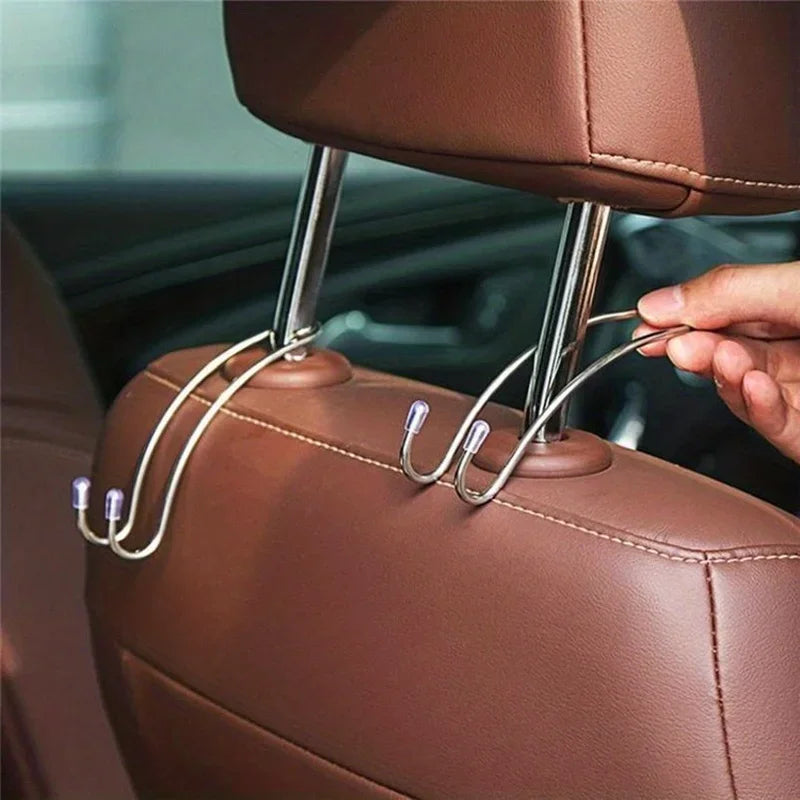 Crochets Appuie-Tête Cachés — Inox, Rangement Voiture