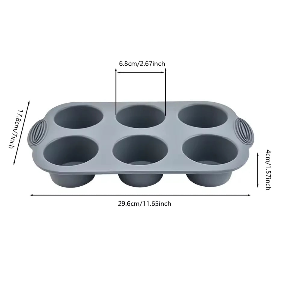 Moule Silicone Muffins & Cupcakes — 6 Cavités Antiadhésif