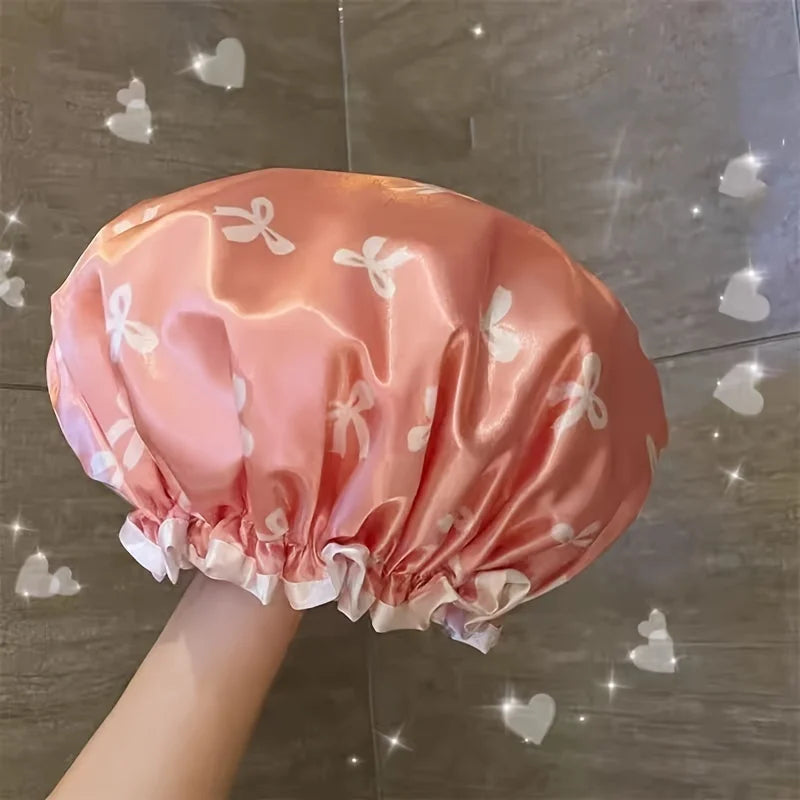 Bonnet de Douche Double Couche Imperméable — Motifs Colorés