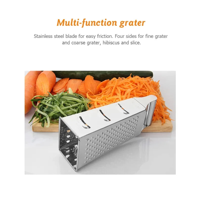 Râpe Cuisine 4 Faces Inox — Fromage, Légumes & Zestes