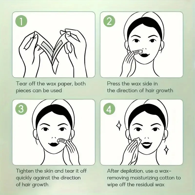 Bandes de Cire Épilation — Sans Douleur, Visage & Corps