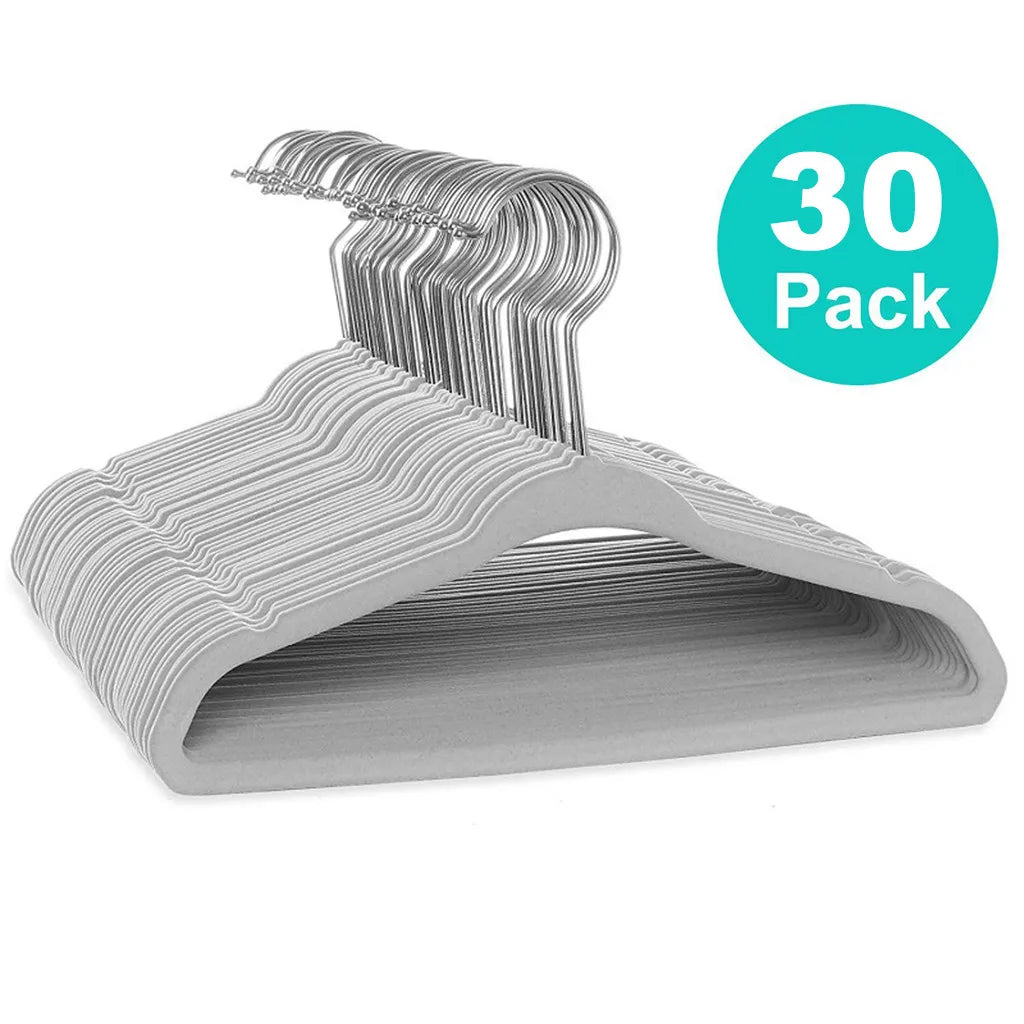 Cintres Velours Antidérapants Ultra-Fins — Lot 10/20/30