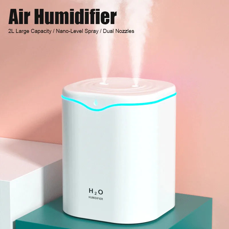 Humidificateur USB 2000ml Double Buse — Chambre & Bureau
