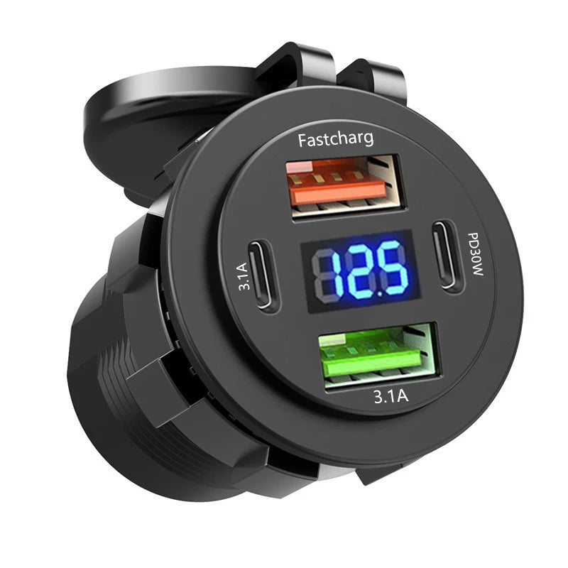 Chargeur Voiture USB-C Multi-ports — Charge Rapide 12V/24V