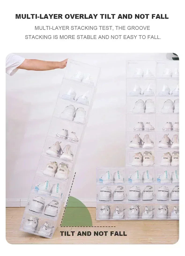 Boîtes à Chaussures Stackables Transparentes 6 Pack