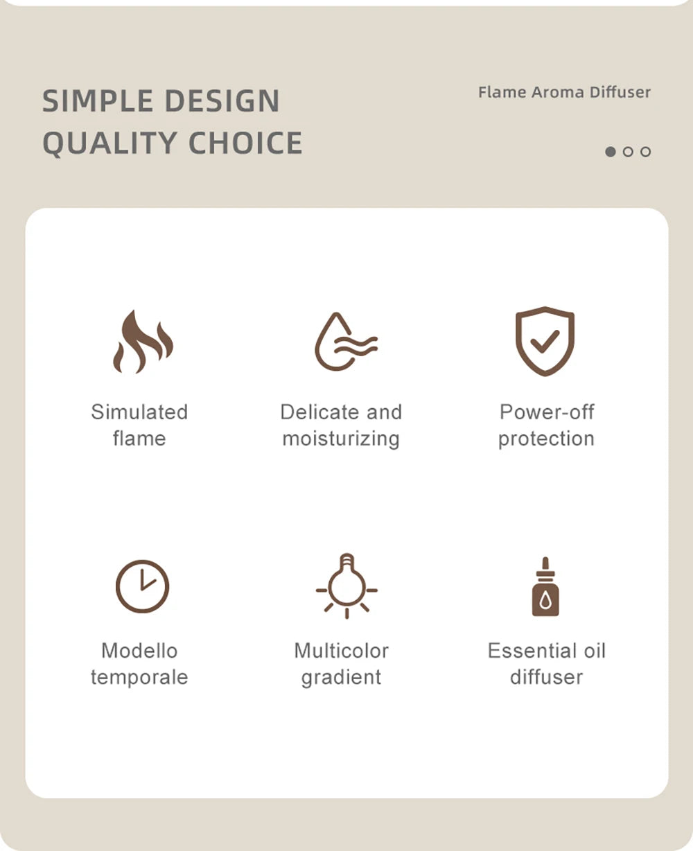 Humidificateur Mini Flamme LED — Diffuseur Arômes