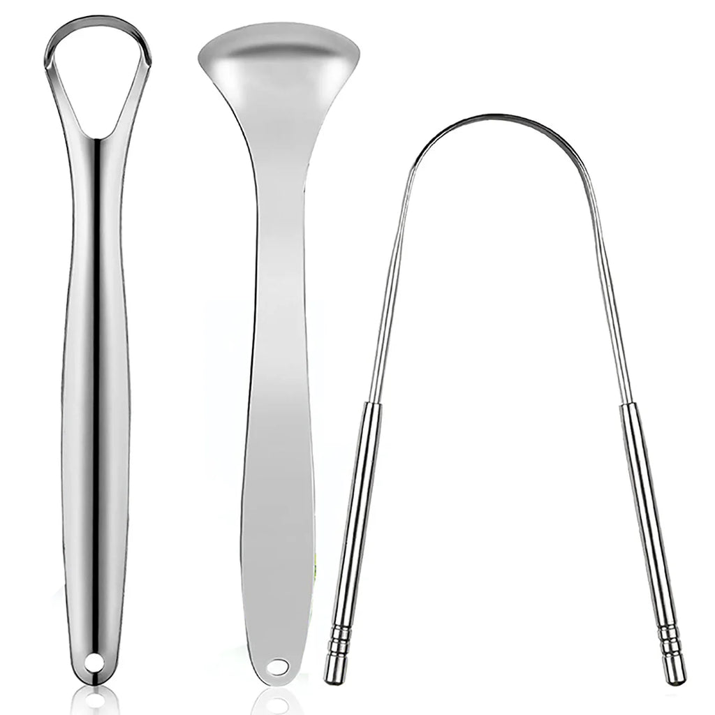 Gratte-langue inox — Hygiène bucco-dentaire, réutilisable