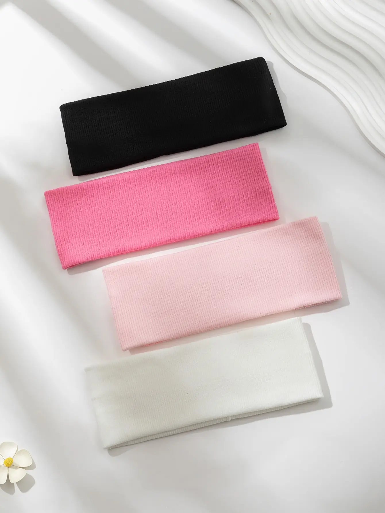 Bandeau Soin Visage Élastique — Lot de 4, Multi-coloris