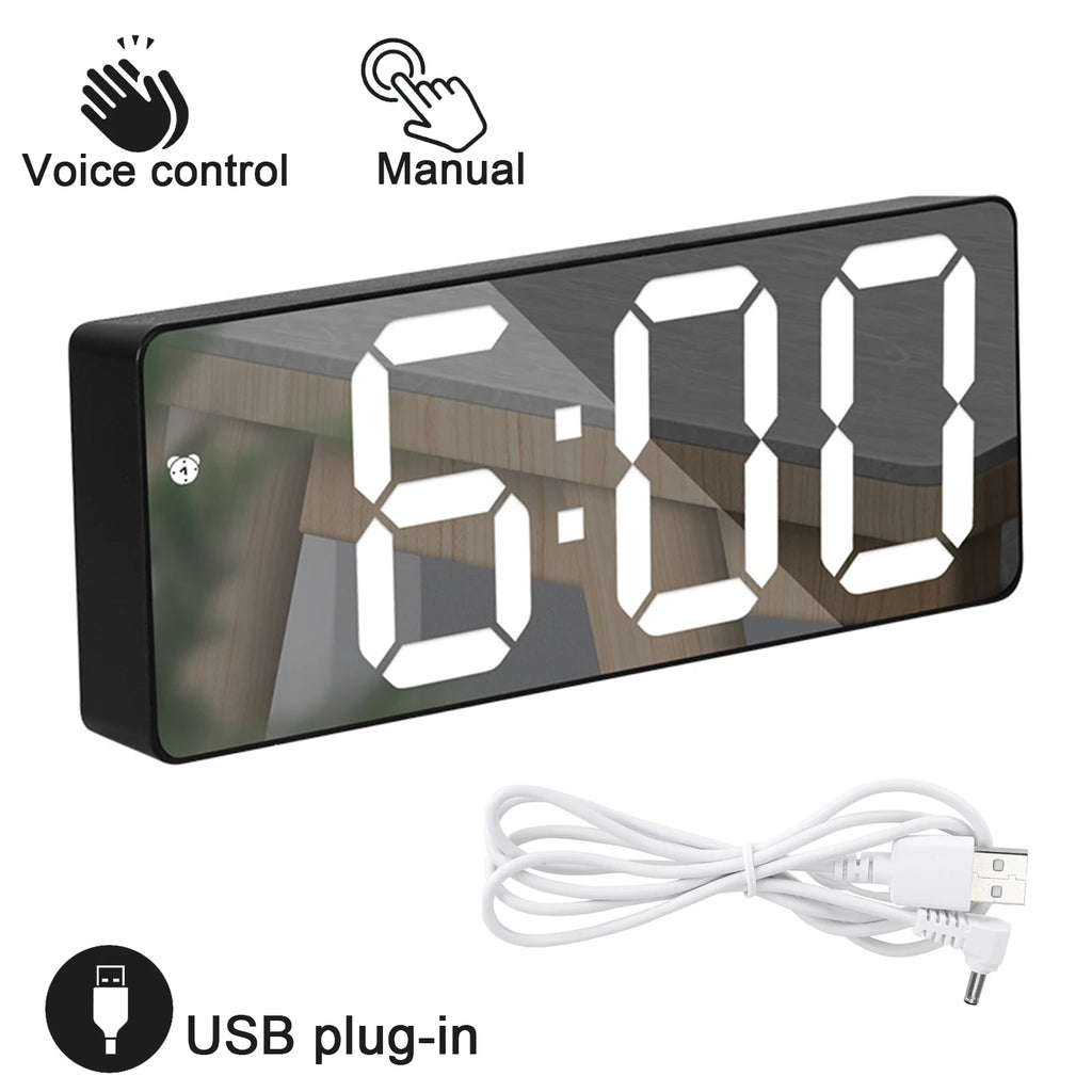 Réveil Digital LED Auto-Dim Température — Chambre