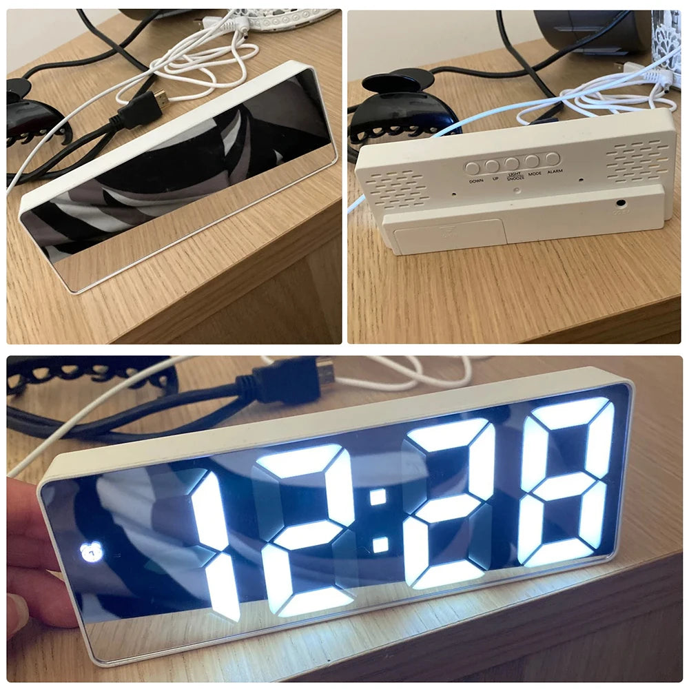 Réveil Digital LED Auto-Dim Température — Chambre