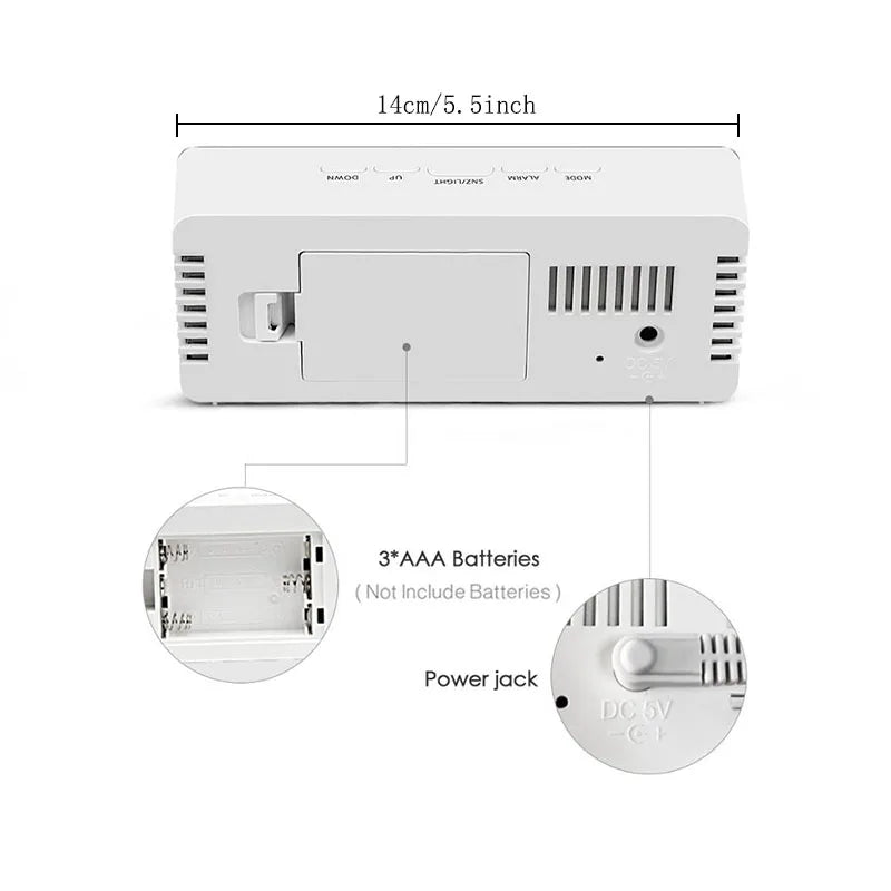 Réveil Digital LED Température — Chambre Bureau