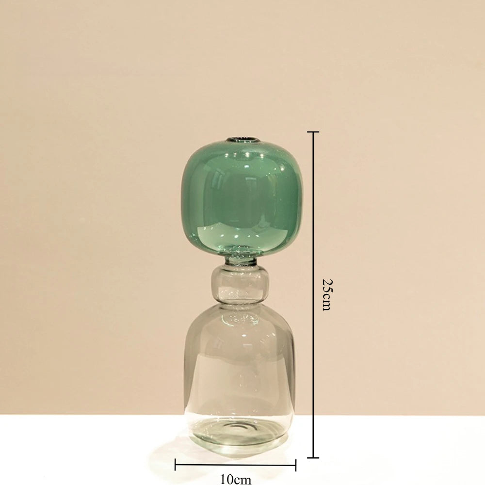 Vase en Verre Coloré Double Couche — Design Minimaliste