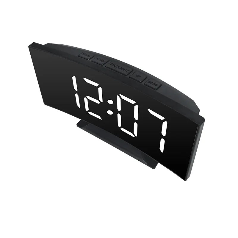 Réveil Digital LED Miroir — Chambre Bureau