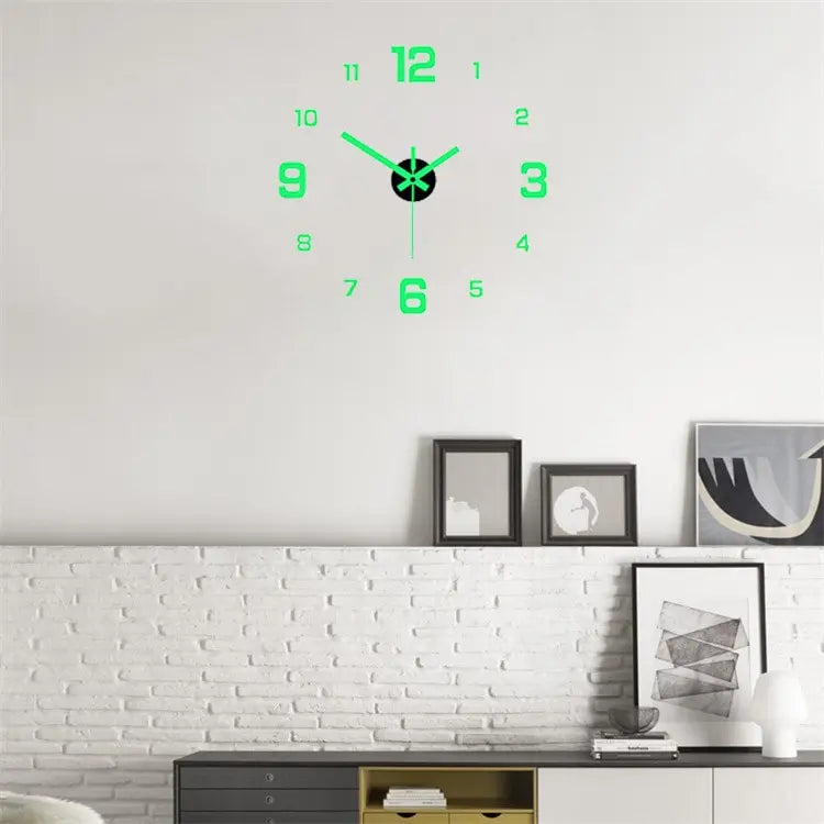 Horloge Murale Silencieuse Lumineuse — Chiffres Phosphorescents, Sans Perçage