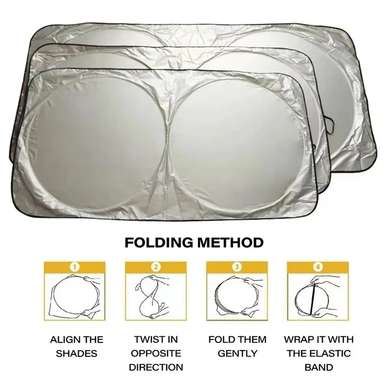 Pare-Soleil Voiture Pliable Aluminium — Anti-UV Pare-brise