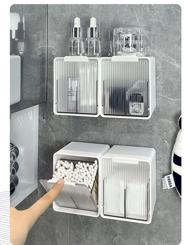 Organisateur Mural Cotons-Tiges & Accessoires — Boîtes avec Couvercle