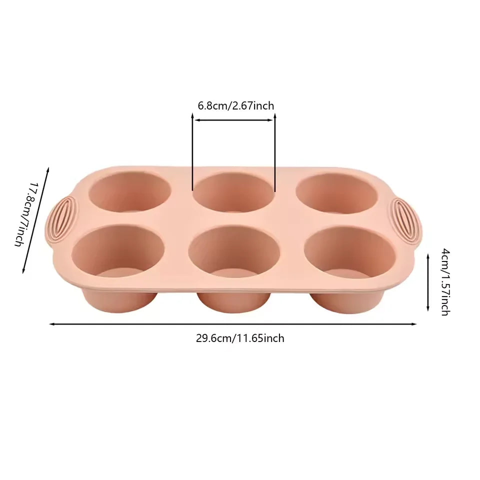 Moule Silicone Muffins & Cupcakes — 6 Cavités Antiadhésif