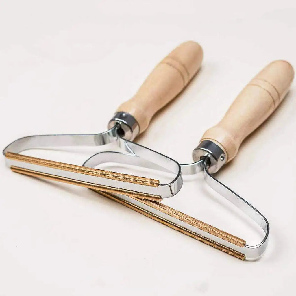 Rouleau Attrape-Poils Portable — Manche Bois Anti-peluches