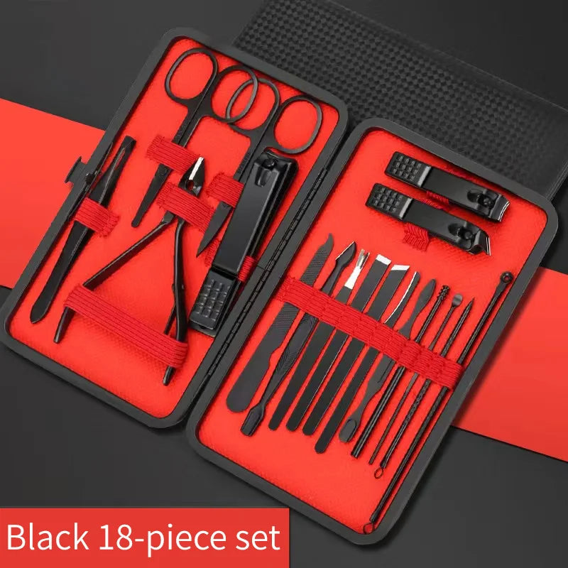 Kit Manucure & Pédicure Professionnel – Noir