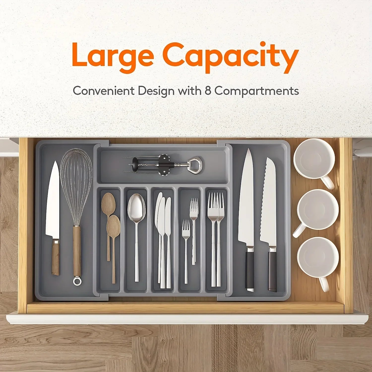 Organisateur Tiroir Couverts Extensible — Cuisine