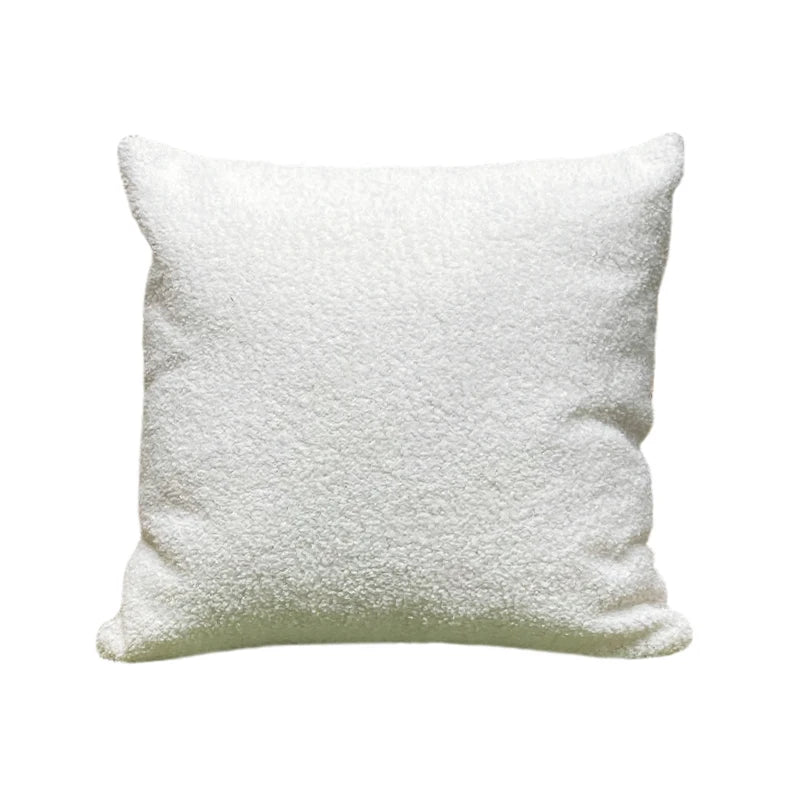 Housse de Coussin Velours Ultra-Doux Blanc