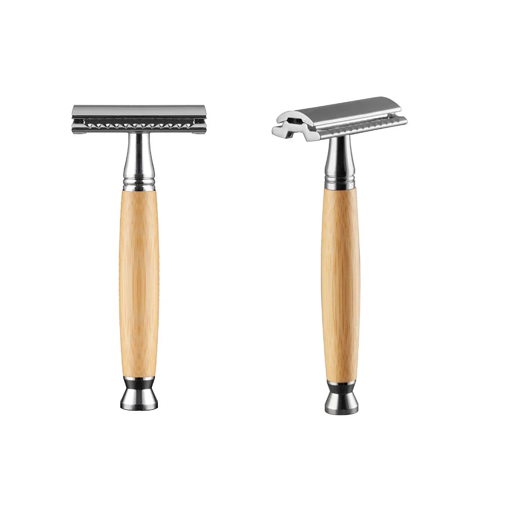 Rasoir Double Tranchant Manche Bois — Éco-Responsable Homme