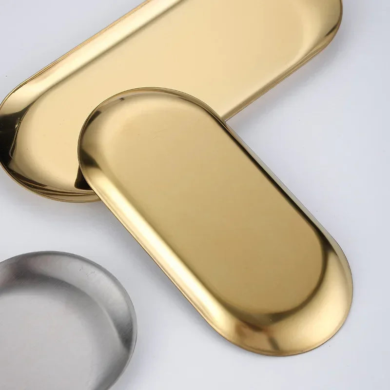 Plateau Inox Doré ou Argenté — Cuisine & Décoration